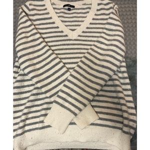 Gap grey and white striped sweater. Size XL